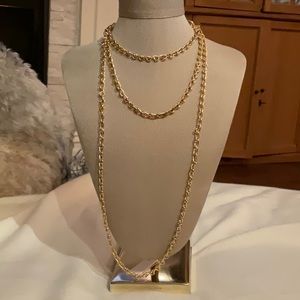 J Crew gold tone chain necklaces